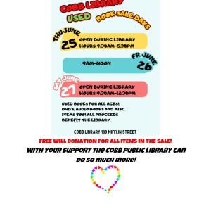 Cobb Public Library Used Book Sale Days